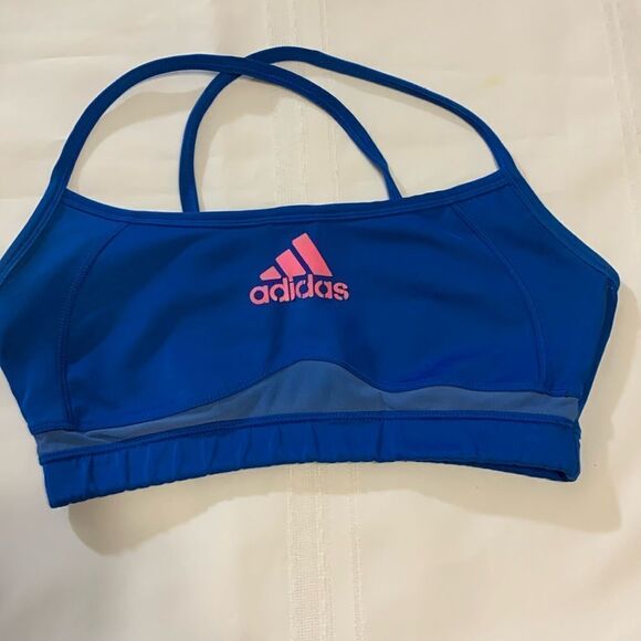 Adidas size small royal blue sports bra with no padding - Picture 1 of 5